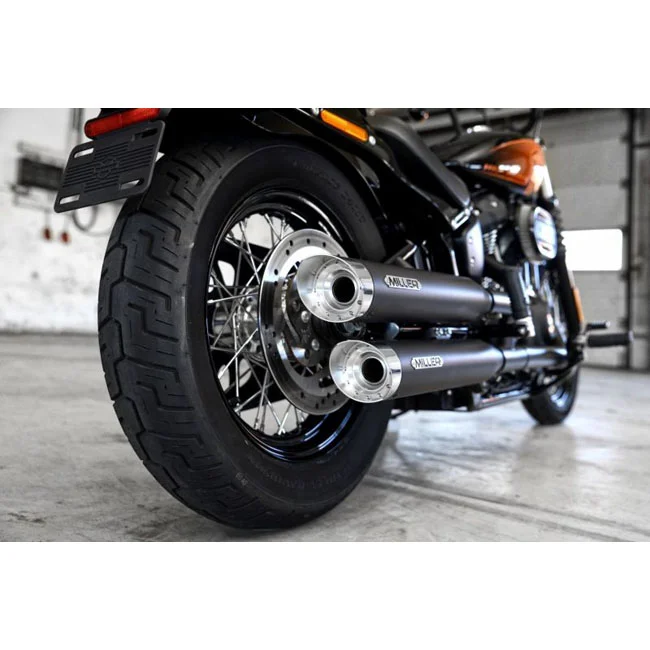 Miller Exhaust Destiny Slip-Ons black, End cap SlashCut polished