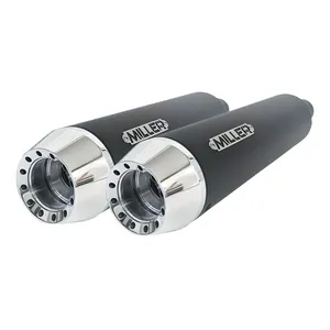 Miller Exhaust Miller, Destiny Slip-Ons black, End cap Tapered polished