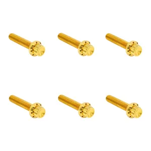 Arlen Ness Arlen Ness, Titanium 12-Point Hardware Kit, Side Cover, Gold