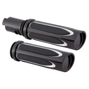 Arlen Ness Arlen Ness, Deep Cut Comfort Grips Gen 2 e-Throttle, Black