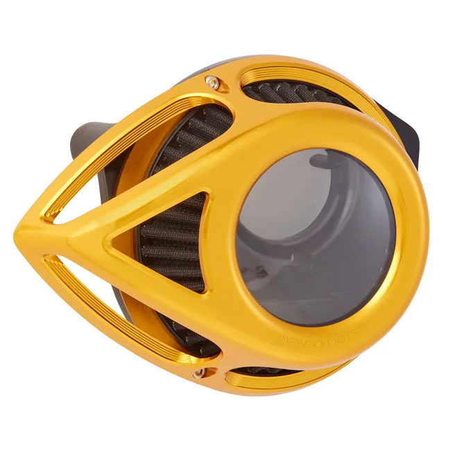 Arlen Ness Clear Tear Air Cleaner, Gold