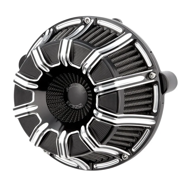 Arlen Ness Ness, 10-Gauge Inverted Air Cleaner, Black Contrast