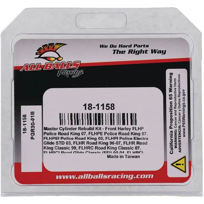 All Balls Master Cylinder rebuild kit. Front - 45072-96