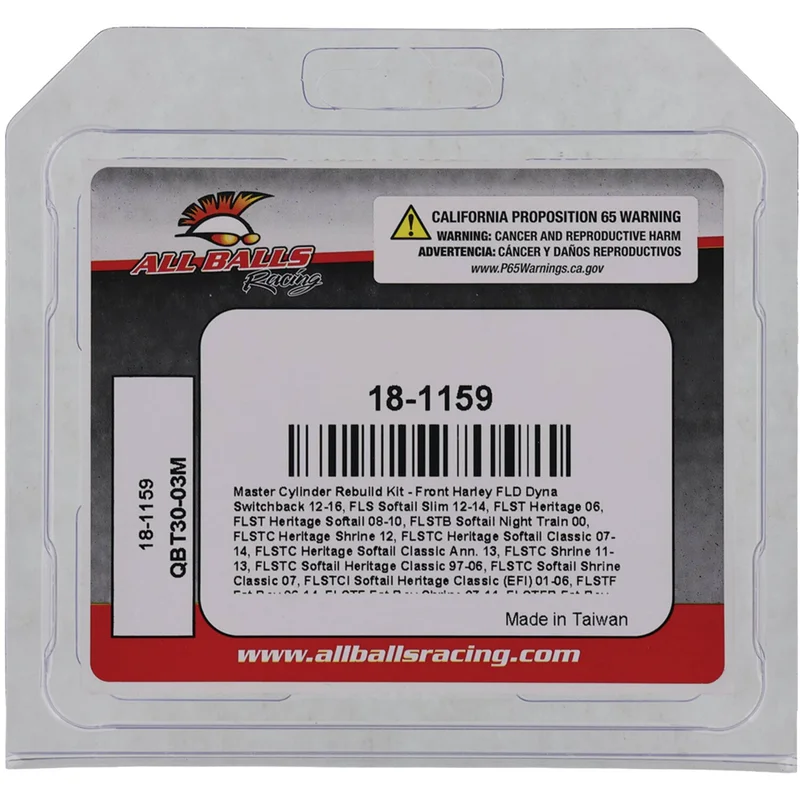 All Balls Master Cylinder rebuild kit. Front - 45006-96