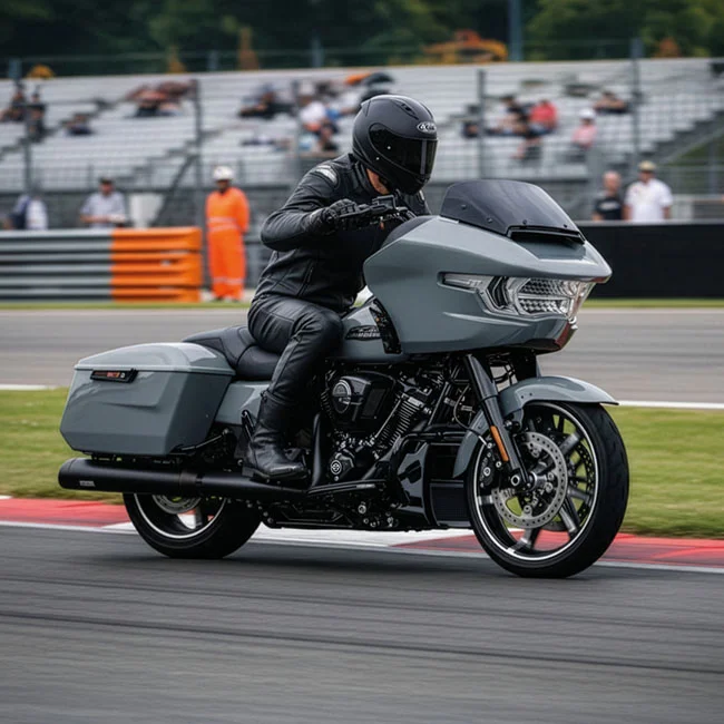 Track Series 2-2 slip-on mufflers. Black. Slash Cut