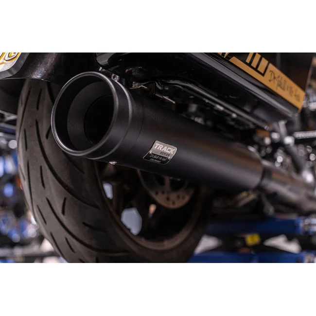 Track Series 2-1 slip-on muffler. Black. Big Shot