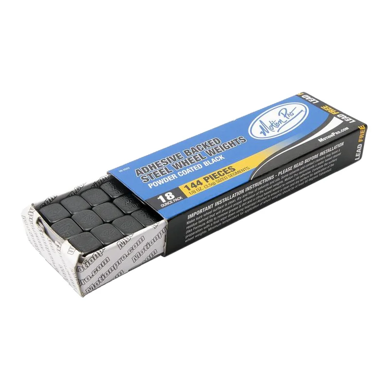 Motion Pro 144 x 7 gram wheel weights. Black steel