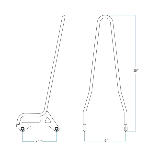 Biltwell Exfil sissy bar. 96-03 XL Sportster. Black