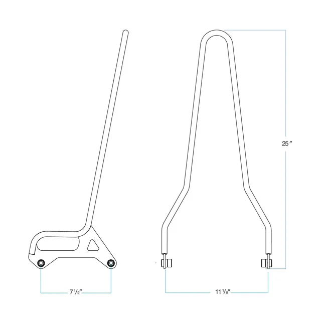 Biltwell Exfil sissy bar. 04-20 XL Sportster. Chrome