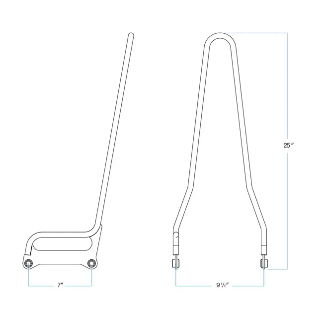 Biltwell Exfil sissy bar. Softail. Chrome