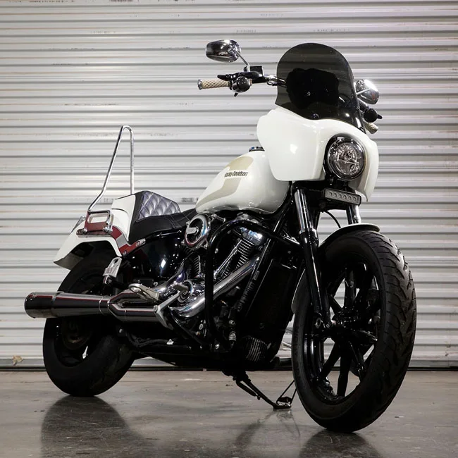 Biltwell Exfil sissy bar. Softail. Chrome