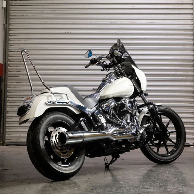 Biltwell Exfil sissy bar. Softail. Chrome