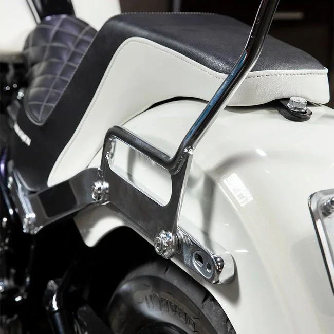 Biltwell Exfil sissy bar. Softail. Chrome