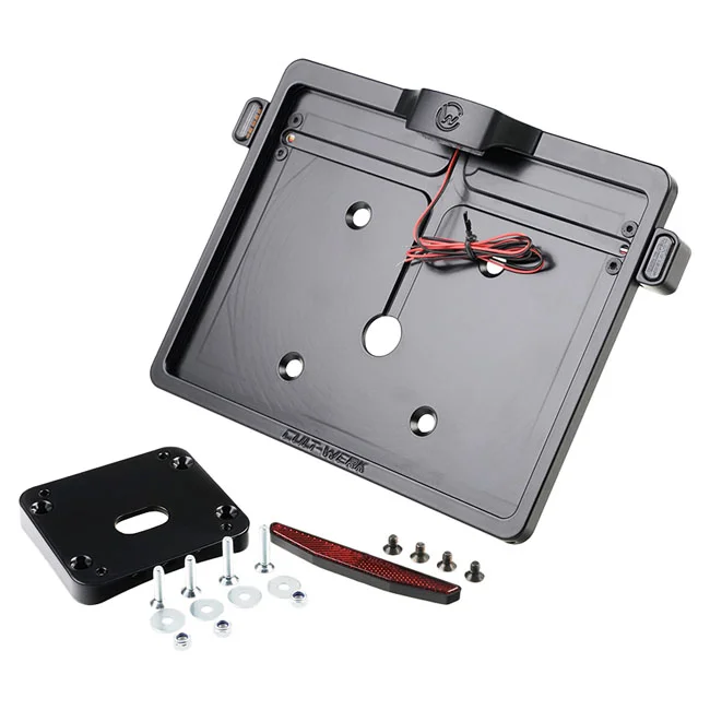 Cult-Werk License plate bracket V1. With 3-1 light combo