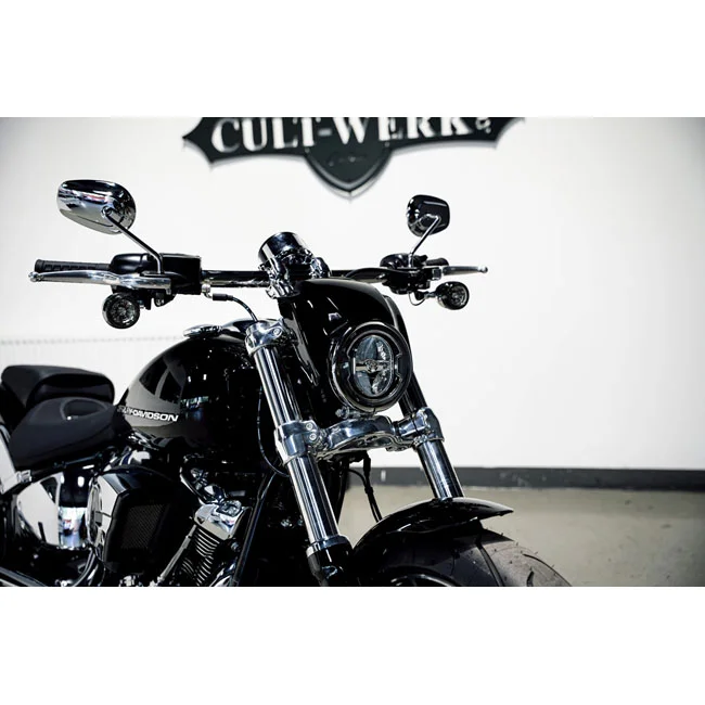 Cult-Werk FXBR headlamp mask ''V-Rod style''. Gloss black