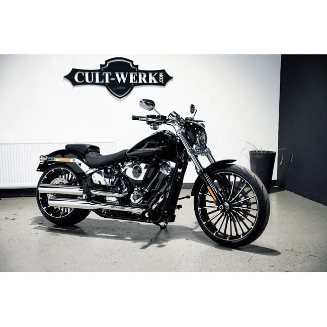 Cult-Werk FXBR headlamp mask ''V-Rod style''. Gloss black