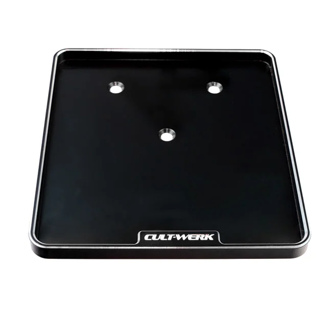 Cult-Werk License plate bracket V2. Matte black CC machined