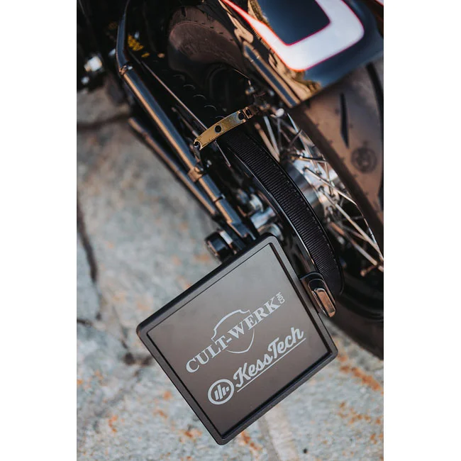 Cult-Werk Universal side mount license base plate. Black