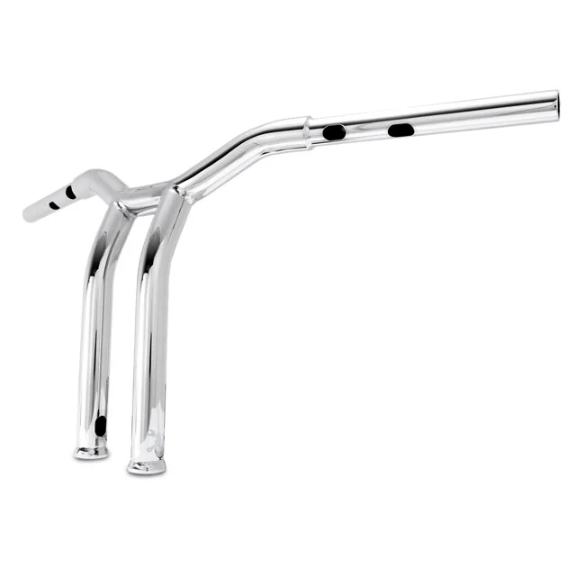 Burly Dominator raked 1-1/4" T-bar 12" rise. Chrome
