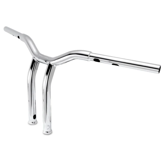 Burly Dominator raked 1-1/4" T-bar 12" rise. Chrome