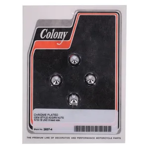 Colony Colony, 5/16-18 Acorn nut. Chrome