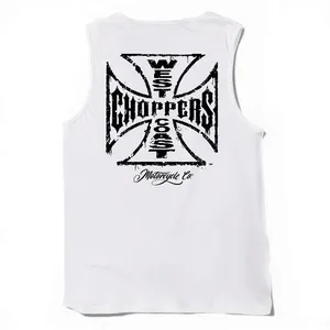 West Coast Choppers WCC Worn Cross tanktop white