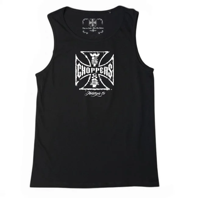 West Coast Choppers WCC Worn Cross tanktop black