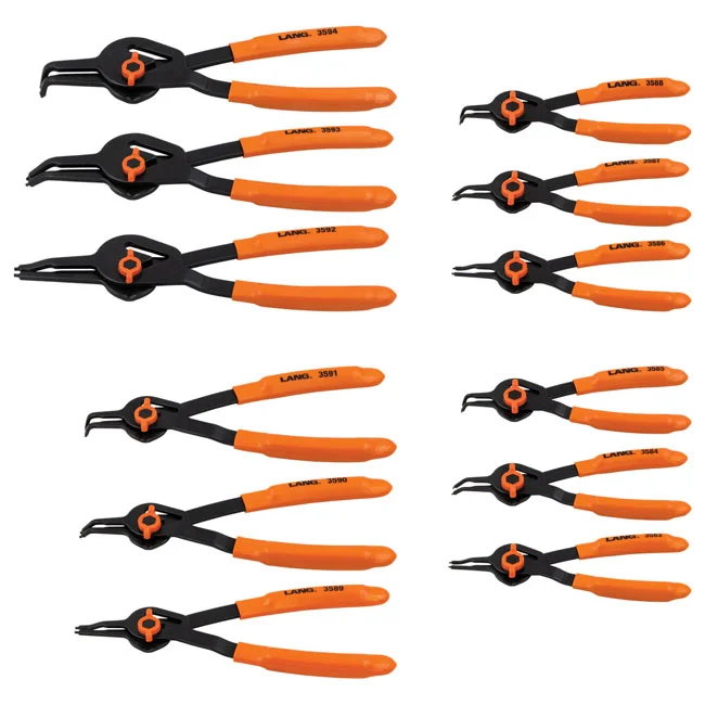 Lang Tools V-Notch conv. int/ext ret. ring pliers. 12-pack