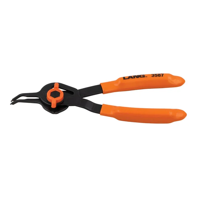 Lang Tools Int/ext. V-Notch ret. ring pliers. 1.2mm tips / 45deg