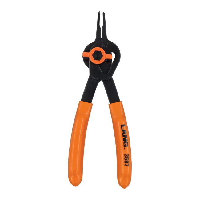 Lang Tools Int/ext. V-Notch ret. ring pliers. 1.2mm tips / 45deg