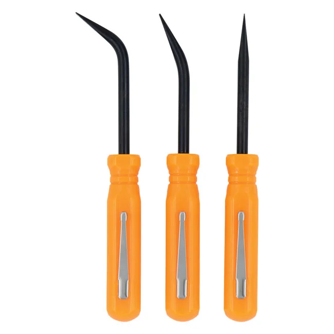 Lang Tools 3-piece mini pocket pry bar set. Orange