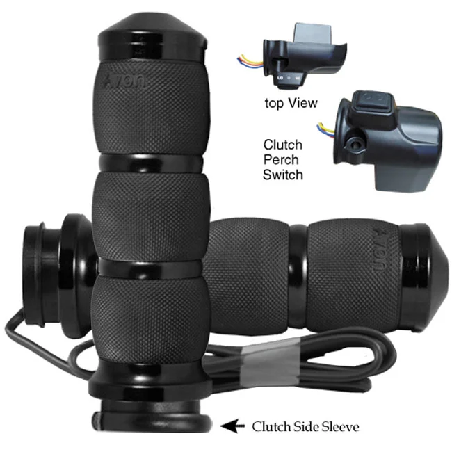 Avon Grips Heated Air Cushion Grips, Black Anodized , e- Throttle