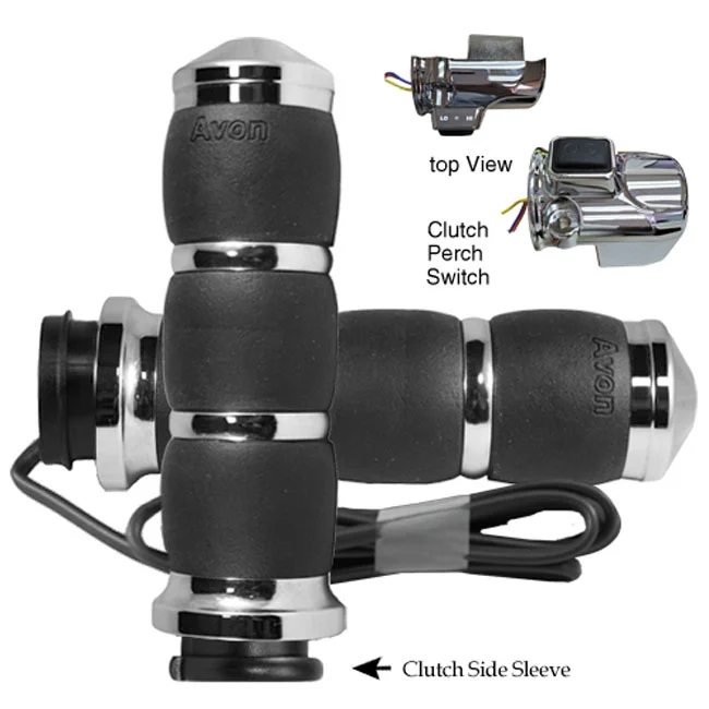 Avon Grips Heated Velvet Air Cushion Grips, Chrome , e- Throttle