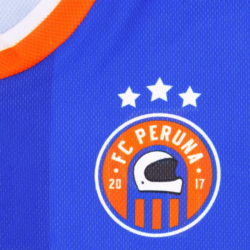 Roeg Peruna LE football jersey blue/orange