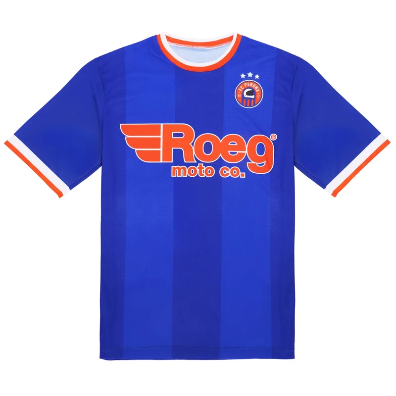 Roeg Peruna LE football jersey blue/orange