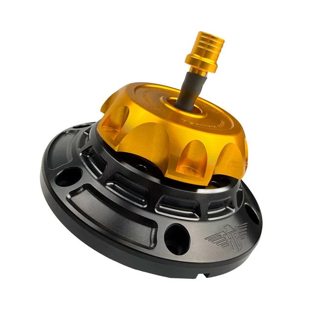 HeinzBikes ''Performance'' vented gas cap set. Black/Gold