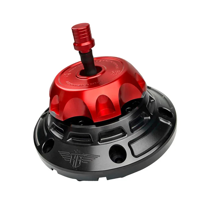 HeinzBikes ''Performance'' vented gas cap set. Black/Red