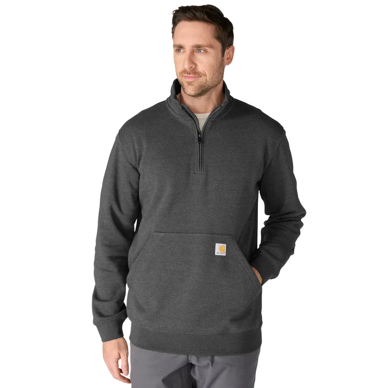 Carhartt Marquette 1/4 Zip Mock Neck sweatshirt carbon heath