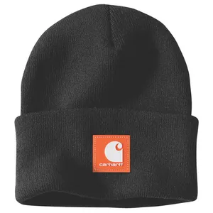 Carhartt Carhartt Rubber Patch Watch cap Beanie black/Worksite orange