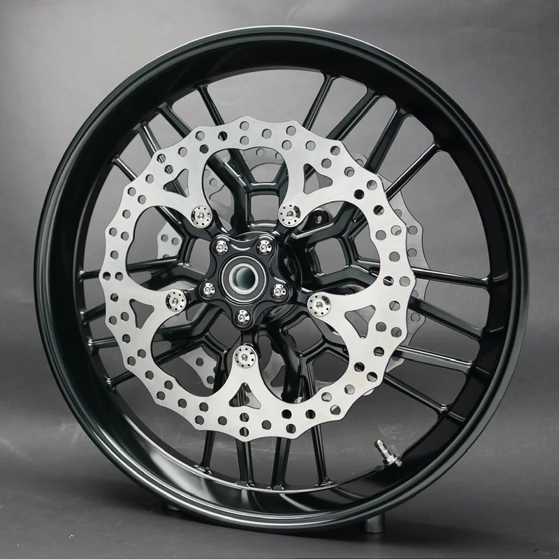Arlen Ness ''Spider'' 14" brake rotor. Front. Black