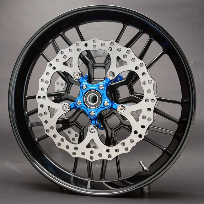 Arlen Ness ''Spider'' 14" brake rotor. Front. Blue