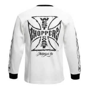 West Coast Choppers WCC Worn Cross Waffle shirt white