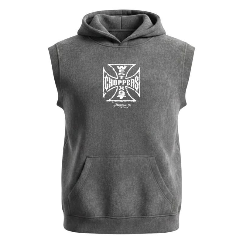 West Coast Choppers Vintage Washed Sleeveless hoodie vintage black