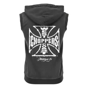 West Coast Choppers WCC Vintage Washed Sleeveless hoodie vintage black