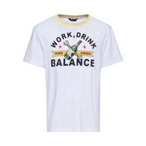 King Kerosin King Kerosin Work drink balance t-shirt white
