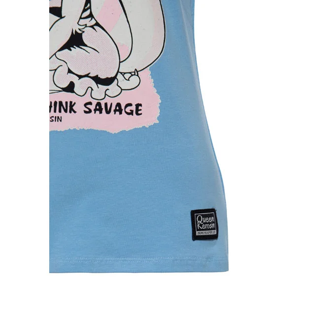 King Kerosin Queen Kerosin Talk sweet t-shirt light blue