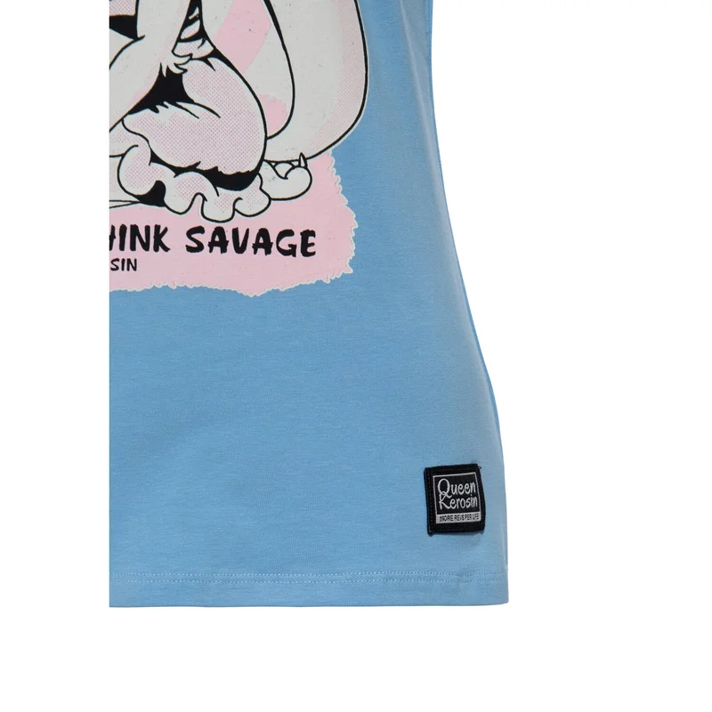 King Kerosin Queen Kerosin Talk sweet t-shirt light blue