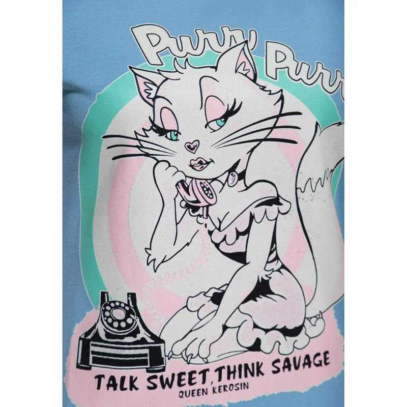 King Kerosin Queen Kerosin Talk sweet t-shirt light blue