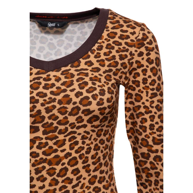 King Kerosin Queen Kerosin V-neck Leopard shirt leopard
