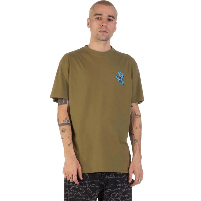 Santa Cruz Screaming Hand Chest t-shirt deep olive